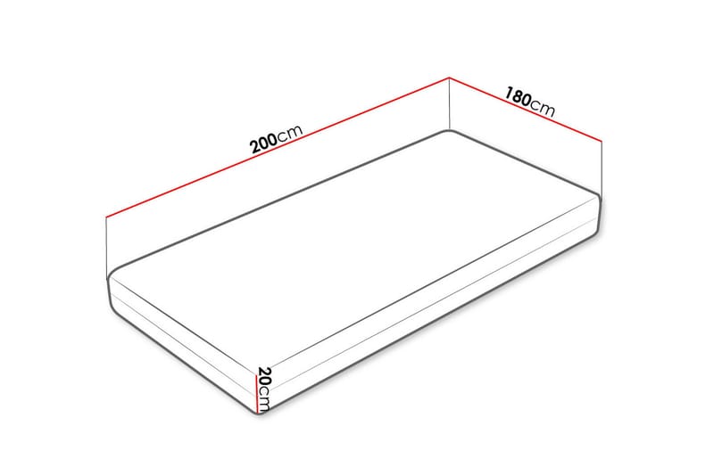 Professionel madras 200x180x20 cm - 180x200 - Møbler - Senge - Madrasser - Springmadras