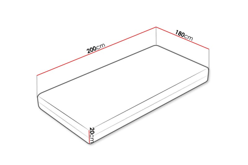 Professionel madras 200x180x20 cm - 180x200 - Møbler - Senge - Madrasser - Springmadras