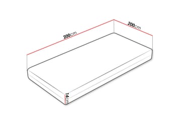 Professionel madras 200x200x14 cm - Møbler - Senge - Madrasser - Springmadras