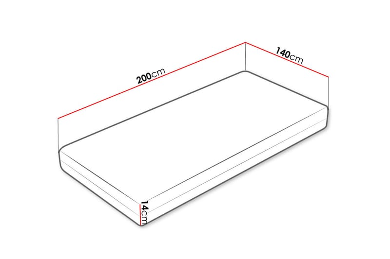 Profi Madras 140x200 cm - Hvid - Springmadras