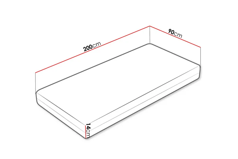 Profi Madras 90x200 cm - Hvid - Møbler - Senge - Madrasser - Springmadras