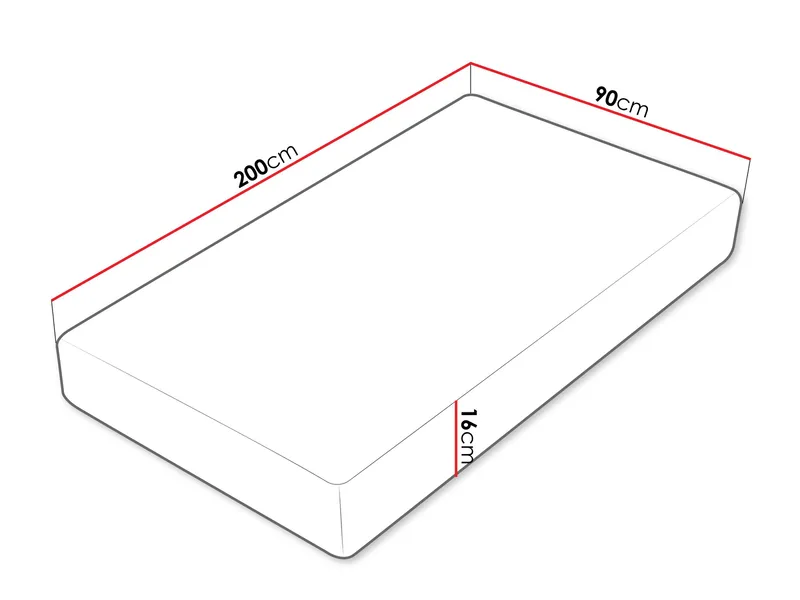 Tarvik skummadras 90x200 cm - Hvid - Møbler - Senge - Madrasser - Skummadras