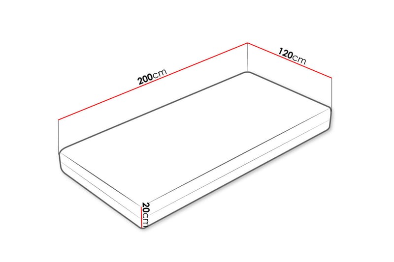 Ellinika Hard Madras 120x200 cm - Hvid - Topmadras