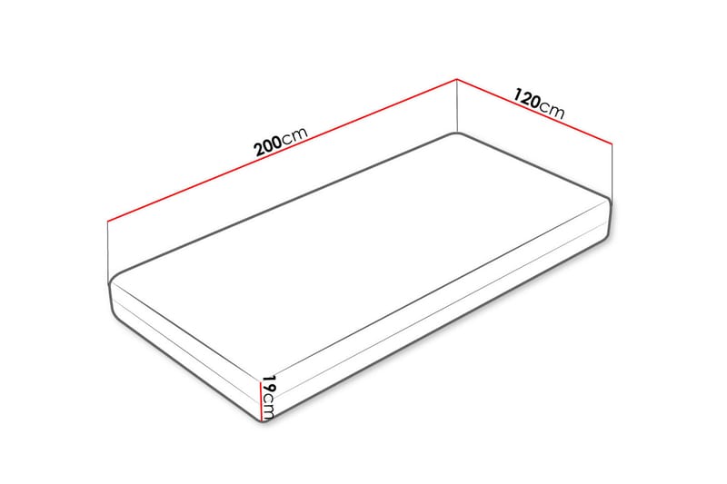 Ellinika Madras 120x200 cm - Hvid - Topmadras