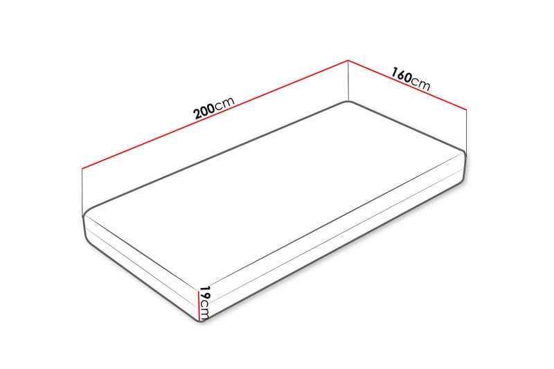 Ellinika Madras 160x200 cm - Hvid - Topmadras