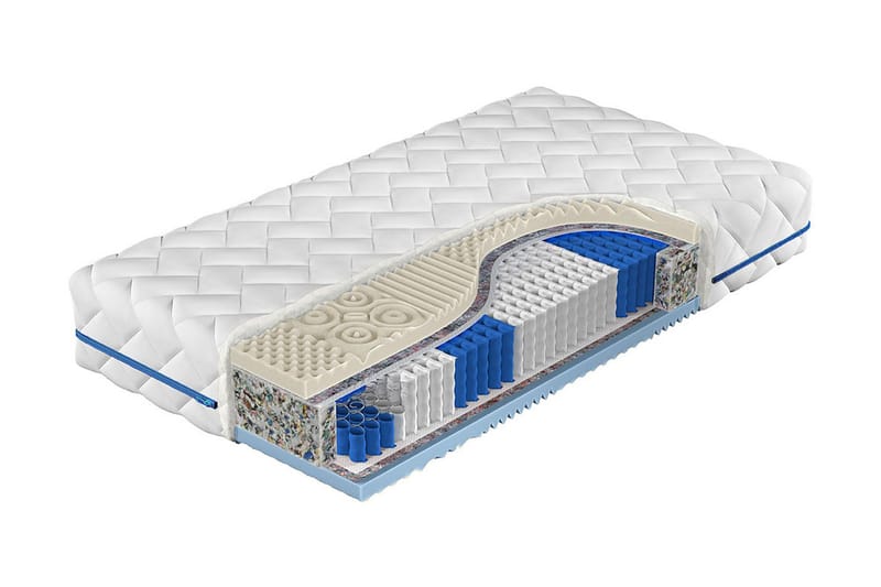 Freeland Pocketmadras Vinter Sommer 80x200 cm, Hvid