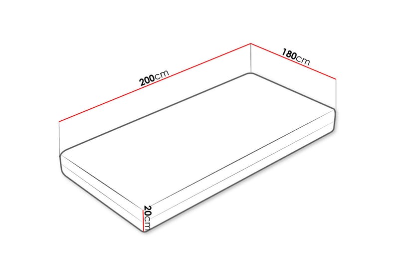 Hartsville Hard Madras 180x200 cm - Hvid - Møbler - Senge - Madrasser - Topmadras