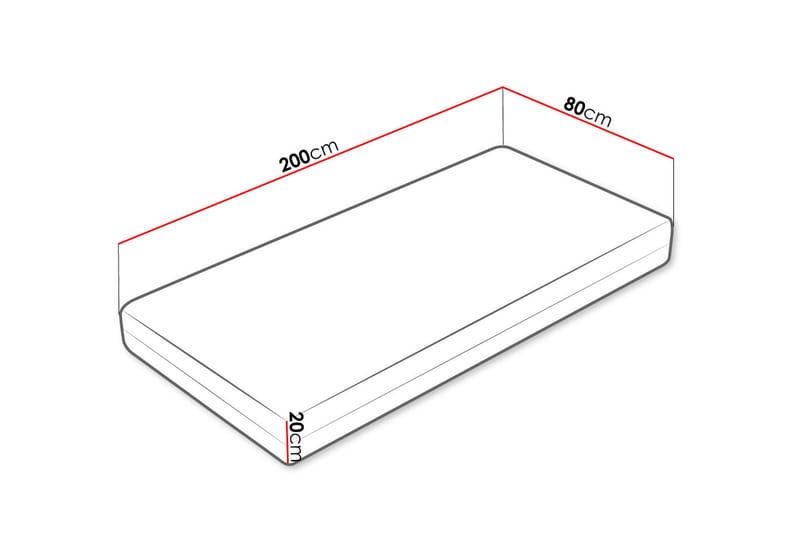 Hartsville Hard Madras 80x200 cm - Hvid - Møbler - Senge - Madrasser - Topmadras