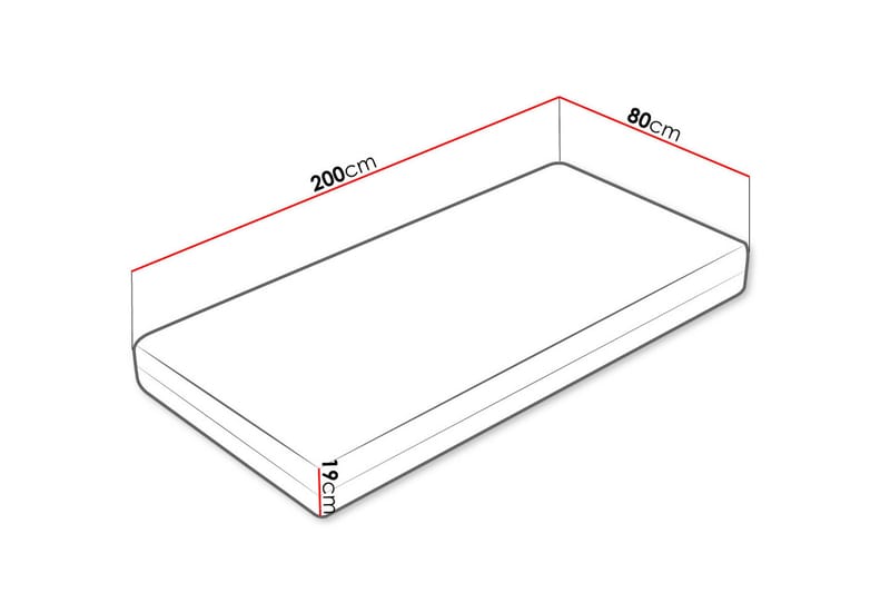 Hartsville Madras 80x200 cm - Hvid - Møbler - Senge - Madrasser - Topmadras