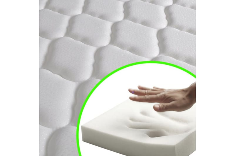 Hukommelsesskummadras 200 X 90 X 17 Cm - Hvid - Møbler - Senge - Madrasser - Topmadras