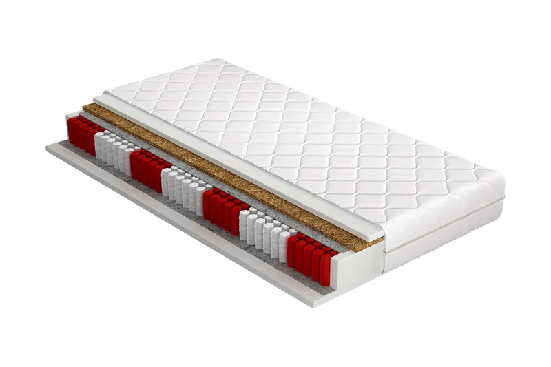 Katiana Topmadras 200x200 cm i Stof, Hvid