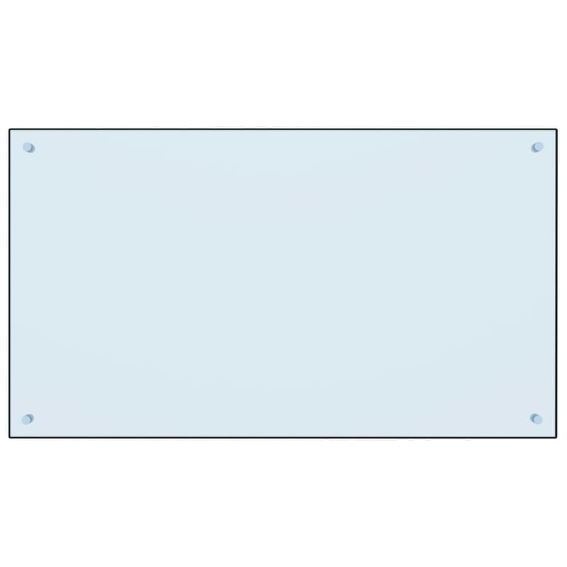 Stænkplade Til Køkkenet 100 X 60 Cm Hærdet Glas Hvid - Hvid - Topmadras