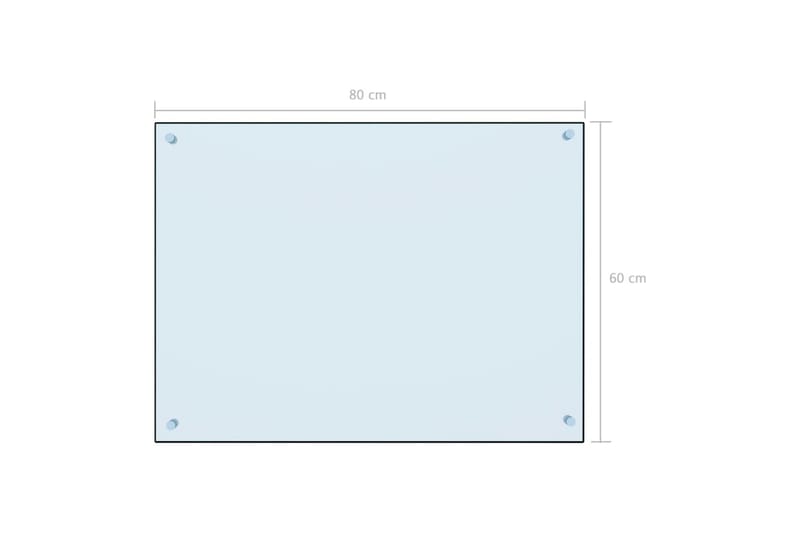 Stænkplade Til Køkkenet 80 X 60 Cm Hærdet Glas Hvid - Hvid - Møbler - Senge - Madrasser - Topmadras
