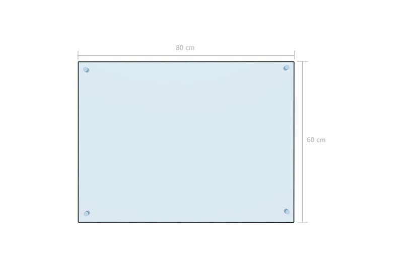 Stænkplade Til Køkkenet 80 X 60 Cm Hærdet Glas Hvid - Hvid - Topmadras