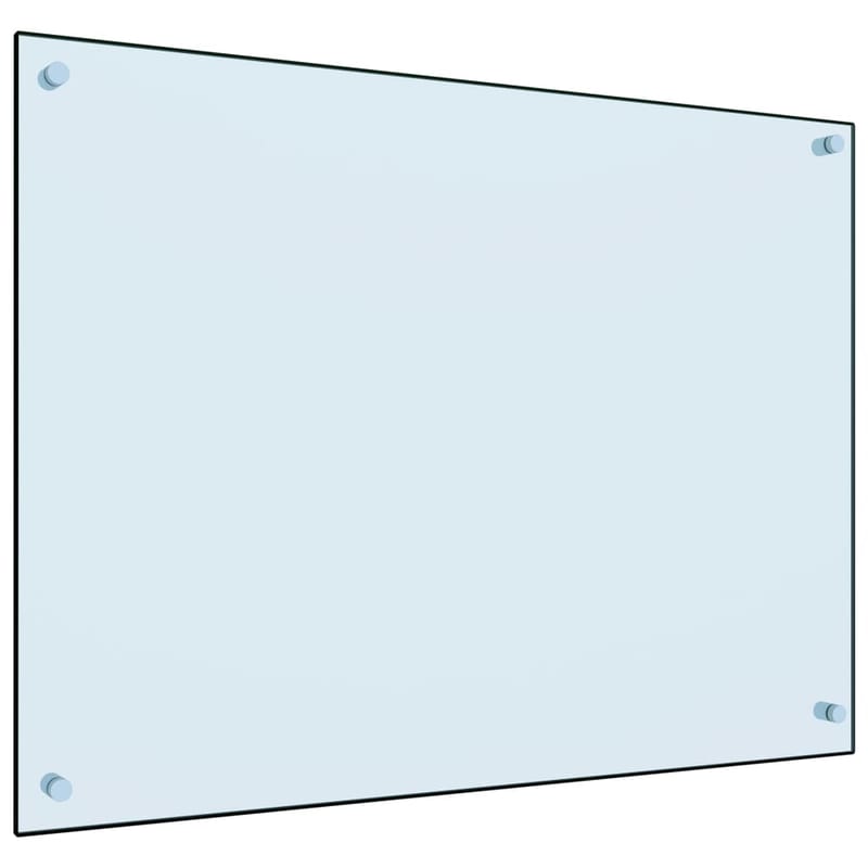 Stænkplade Til Køkkenet 80 X 60 Cm Hærdet Glas Hvid - Hvid - Topmadras