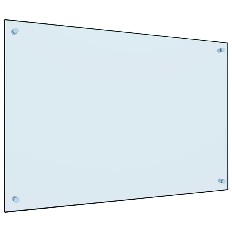 Stænkplade Til Køkkenet 90 X 60 Hærdet Glas Hvid - Hvid - Topmadras