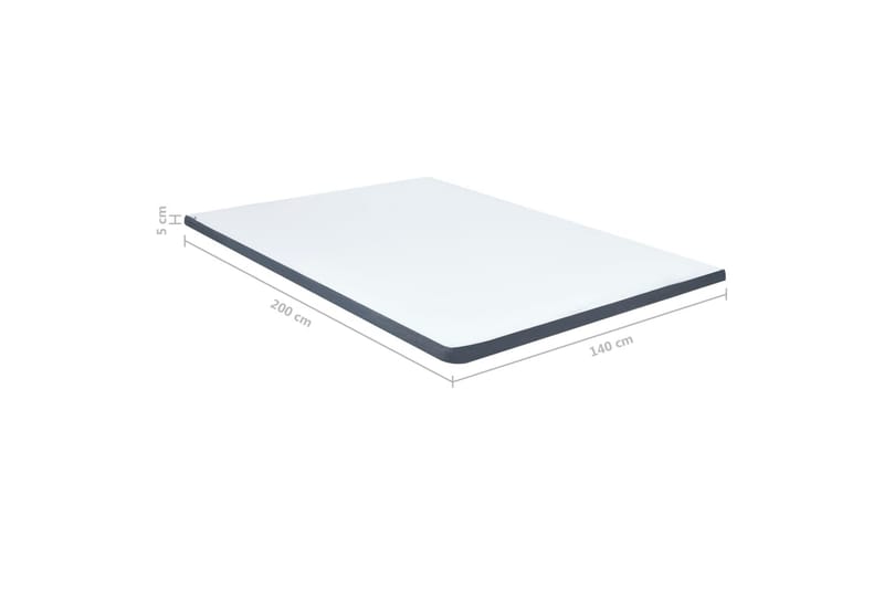 Topmadras Til Seng med Boxmadras 200x140x5 cm - Grå - Møbler - Senge - Madrasser - Topmadras