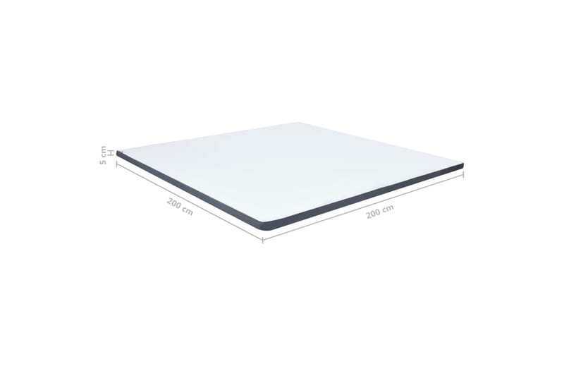 Topmadras Til Seng med Boxmadras 200x200x5 cm - Hvid - Møbler - Senge - Madrasser - Topmadras