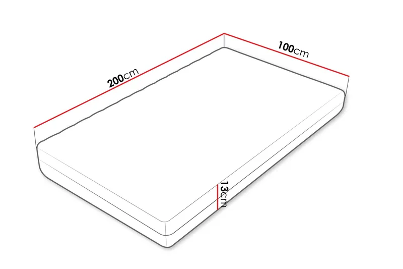 Unona Skummadras 200x100 cm - Møbler - Senge - Madrasser - Skummadras