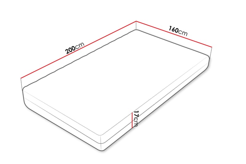 Unona Skummadras 200x160 cm - Møbler - Senge - Madrasser - Skummadras