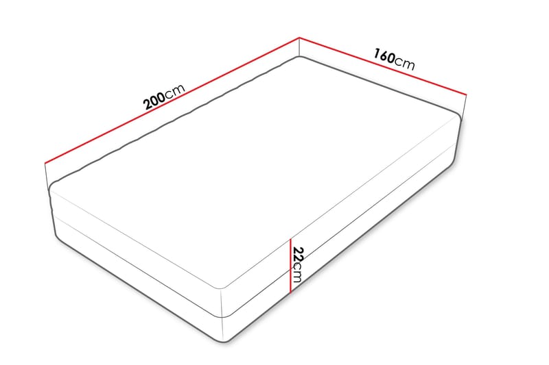 Unona Skummadras 200x160 cm - Møbler - Senge - Madrasser - Skummadras