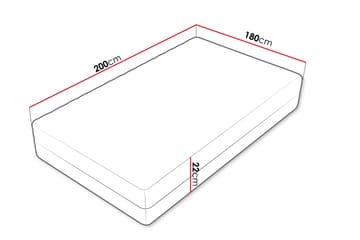 Unona Skummadras 200x180 cm - Beige - Møbler - Senge - Madrasser - Skummadras