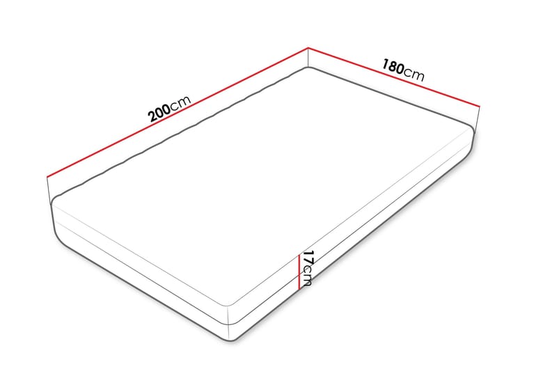 Unona Skummadras 200x180 cm - Sort - Møbler - Senge - Madrasser - Skummadras