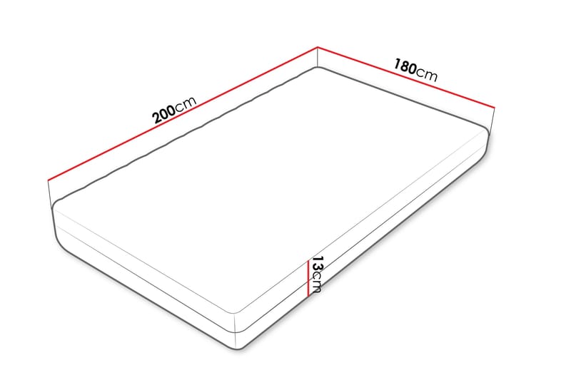 Unona Skummadras 200x180 cm - Møbler - Senge - Madrasser - Skummadras