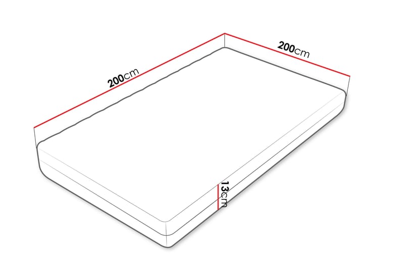 Unona Skummadras 200x200 cm - Blå - Møbler - Senge - Madrasser - Skummadras