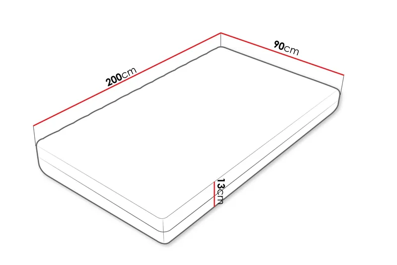 Unona Skummadras 200x90 cm - Brun/Sort - Møbler - Senge - Madrasser - Skummadras