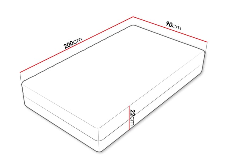 Unona Skummadras 200x90 cm - Møbler - Senge - Madrasser - Skummadras