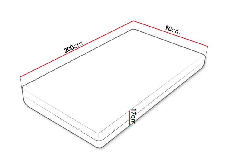 Unona Skummadras 200x90 cm - Møbler - Senge - Madrasser - Skummadras