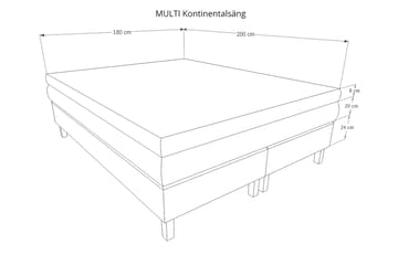 Mei Kontinentalseng 180x200 - lysegrå - Møbler - Senge - Kontinentalsenge