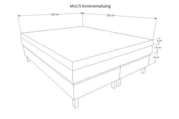 Mei Kontinentalseng 180x200 - lysegrå - Møbler - Senge - Kontinentalsenge