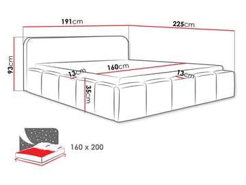 Merik sengestel 160x200 cm - brun - Møbler - Senge - Sengeramme & sengestel