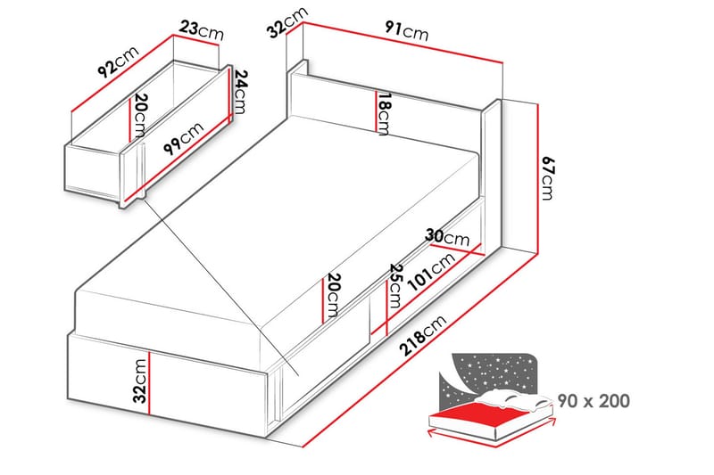 Metropolitan Sengeramme 90x200 cm - Brun - Møbler - Senge - Sengeramme & sengestel