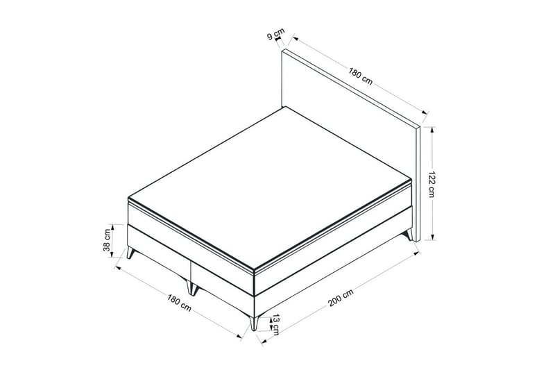 Mijara Frame Seng 180x200 cm - Lysebrun - Møbler - Senge - Boxmadras & boxseng
