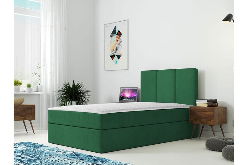 Millstreet Sengeramme 100x200 cm - Mørkegrøn - Sengeramme & sengestel
