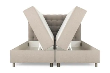 Montana Seng med Opbevaring 180x200 cm - Beige - Møbler - Senge - Komplet sengepakke