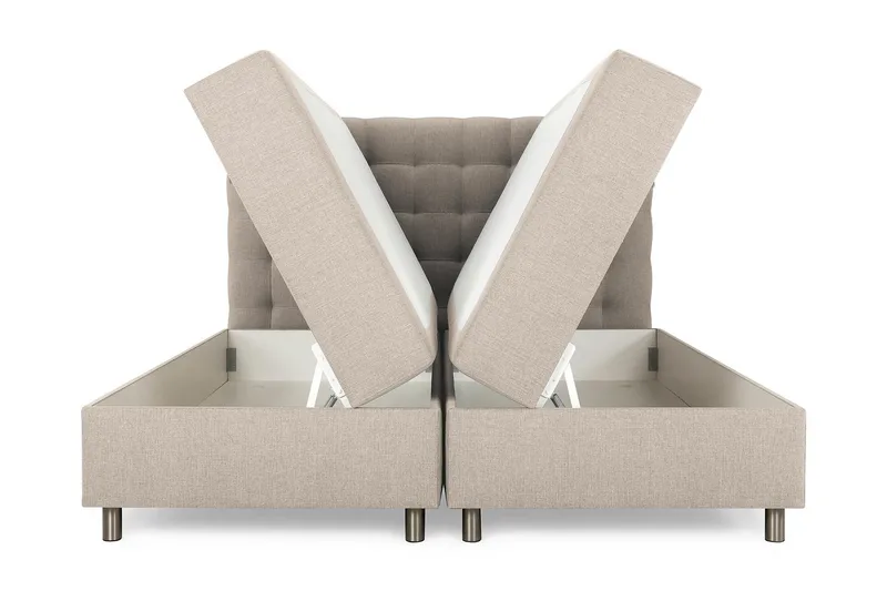 Montana Seng med Opbevaring 180x200 cm - Beige - Møbler - Senge - Komplet sengepakke