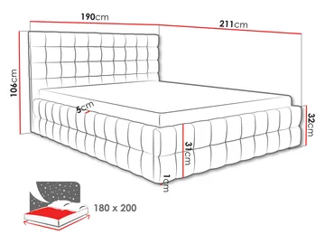 Morke Sengeramme med Opbevaring 180x200 cm i Fløjl med Understel i Træ - Brun - Møbler - Senge - Sengeramme & sengestel