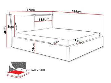Morricon Sengeramme 160x200 cm - Rosa - Møbler - Senge - Sengeramme & sengestel