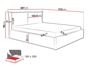 Morricon Sengeramme 180x200 cm - Rosa - Møbler - Senge - Sengeramme & sengestel