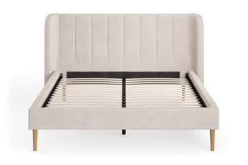 Nattljus Sengeramme 160x200 cm med buet sengegavl - Beige - Møbler - Senge - Sengeramme & sengestel