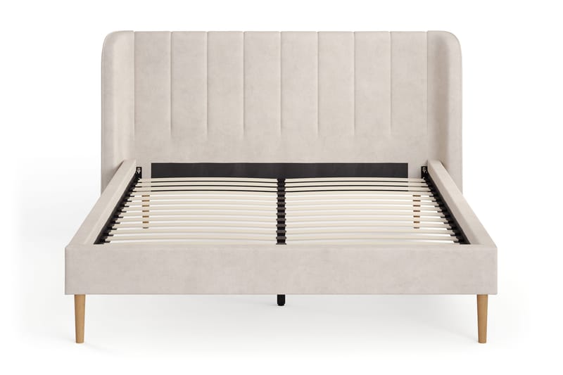 Nattljus Sengeramme 160x200 cm med buet sengegavl - Beige - Møbler - Senge - Sengeramme & sengestel