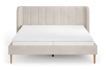 Nattljus sengeramme 180x200 cm eg med HVILA pocketfjedermadras og topmadras i memoryskum med vaskbart betræk - Beige - Møbler - Senge - Sengeramme & sengestel