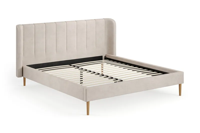 Nattljus Sengeramme 180x200 cm med buet sengegavl, Beige