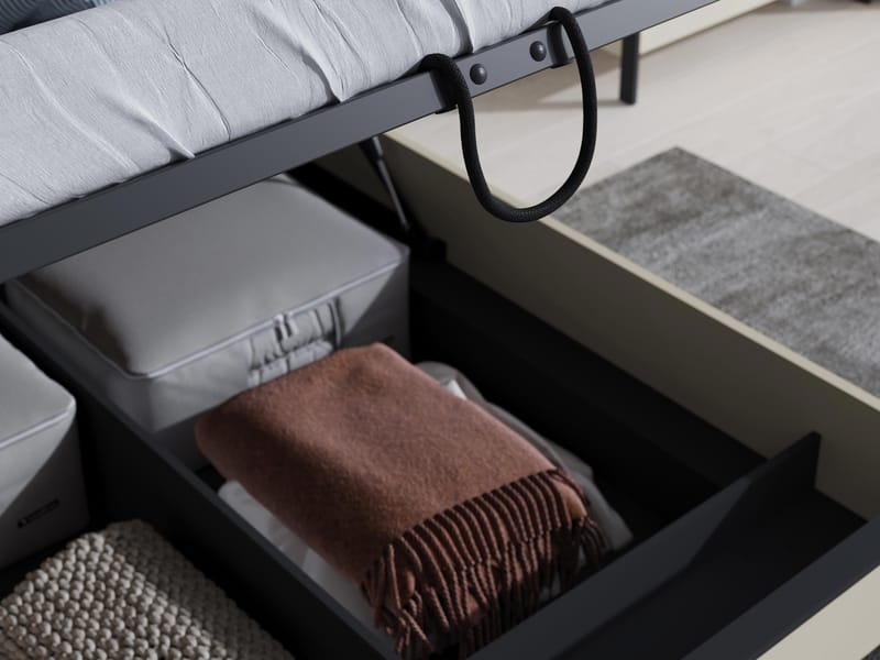 Navron Sengeramme 160x200 cm - Beige/Sort - Møbler - Senge - Sengeramme & sengestel