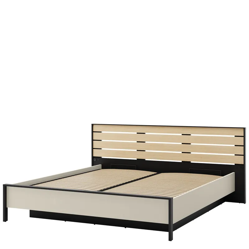 Navron Sengeramme 180x200 cm, Beige/Sort