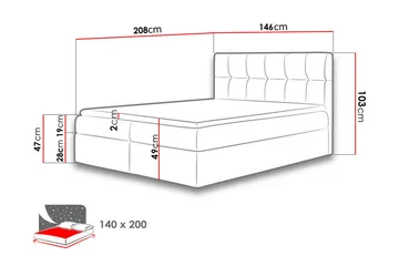 Neitisuanto Sengespakke Kontinentalseng 140x200 cm - Beige - Møbler - Senge - Komplet sengepakke